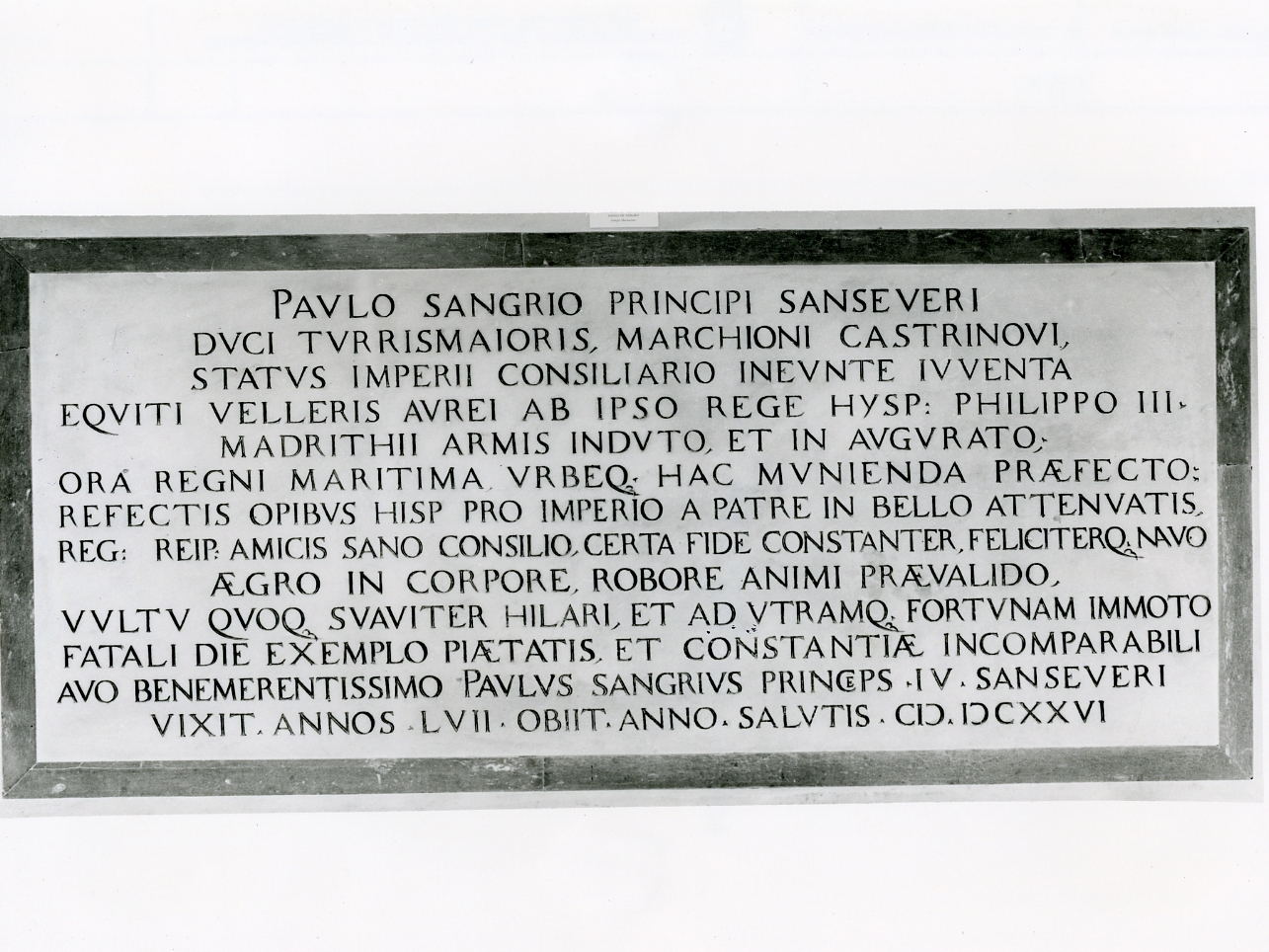 RITRATTO DI PAOLO DI SANGRO (MONUMENTO SEPOLCRALE) - AMBITO NAPOLETANO (SECONDO QUARTO sec. XVII)