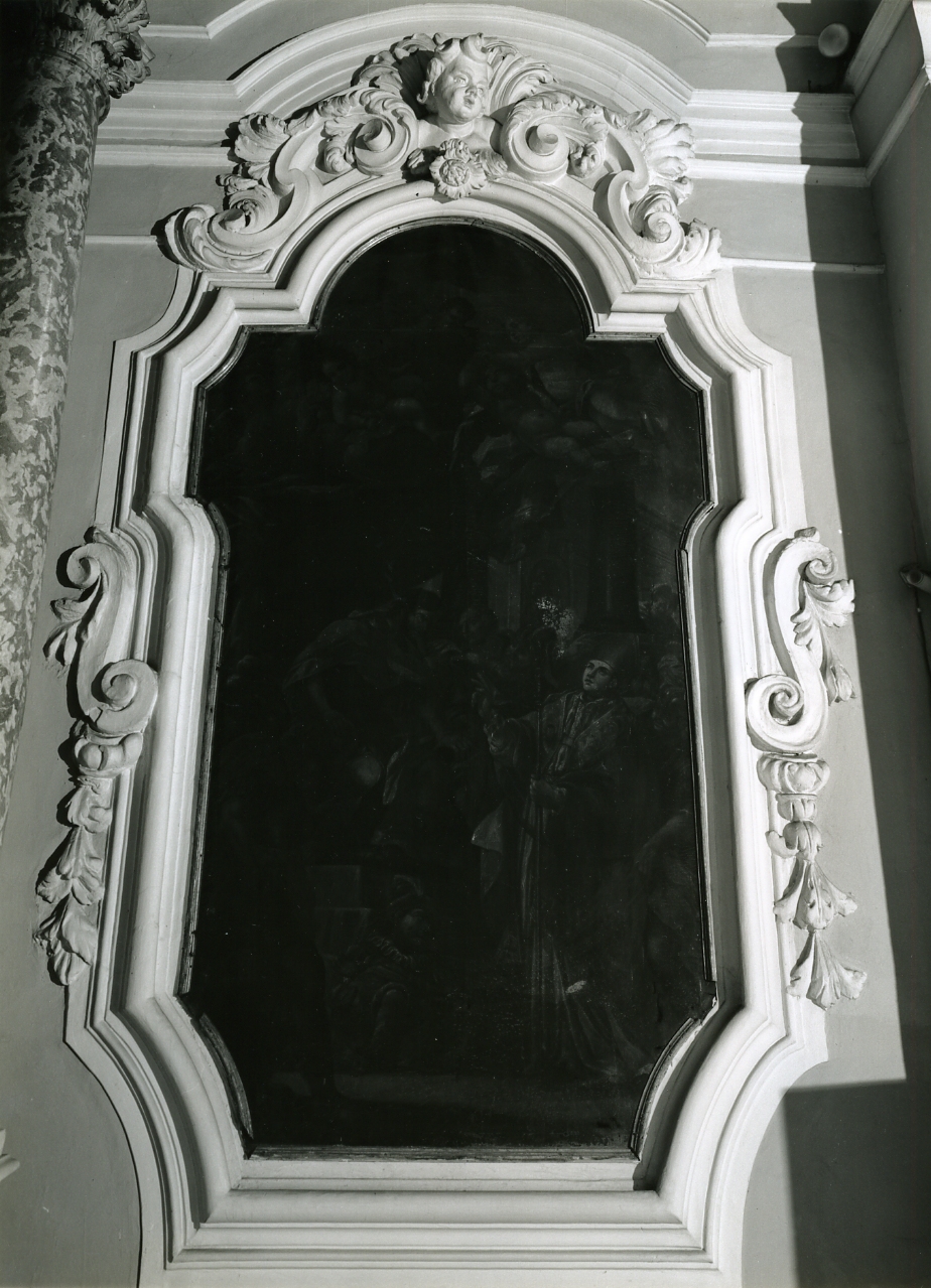 cherubini e motivi decorativi a volute (cornice architettonica, serie) - bottega napoletana (prima metà sec. XVIII)