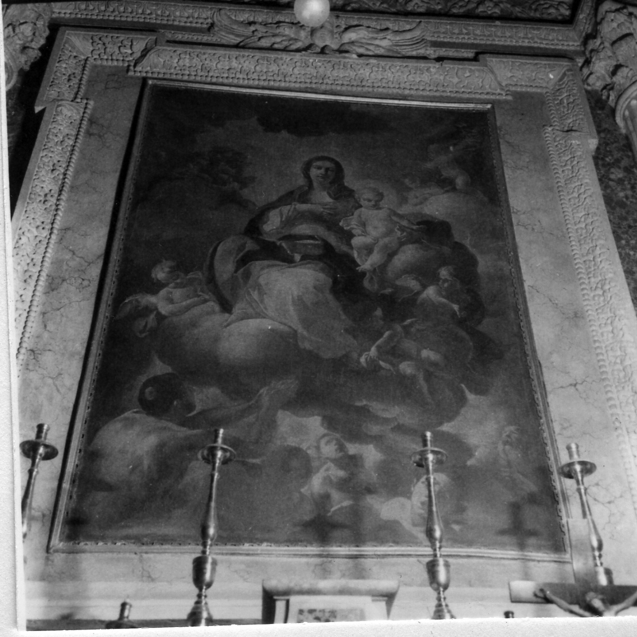 Madonna che intercede per le anime del purgatorio (dipinto) di Iannacci Michelangelo (metà sec. XVIII)