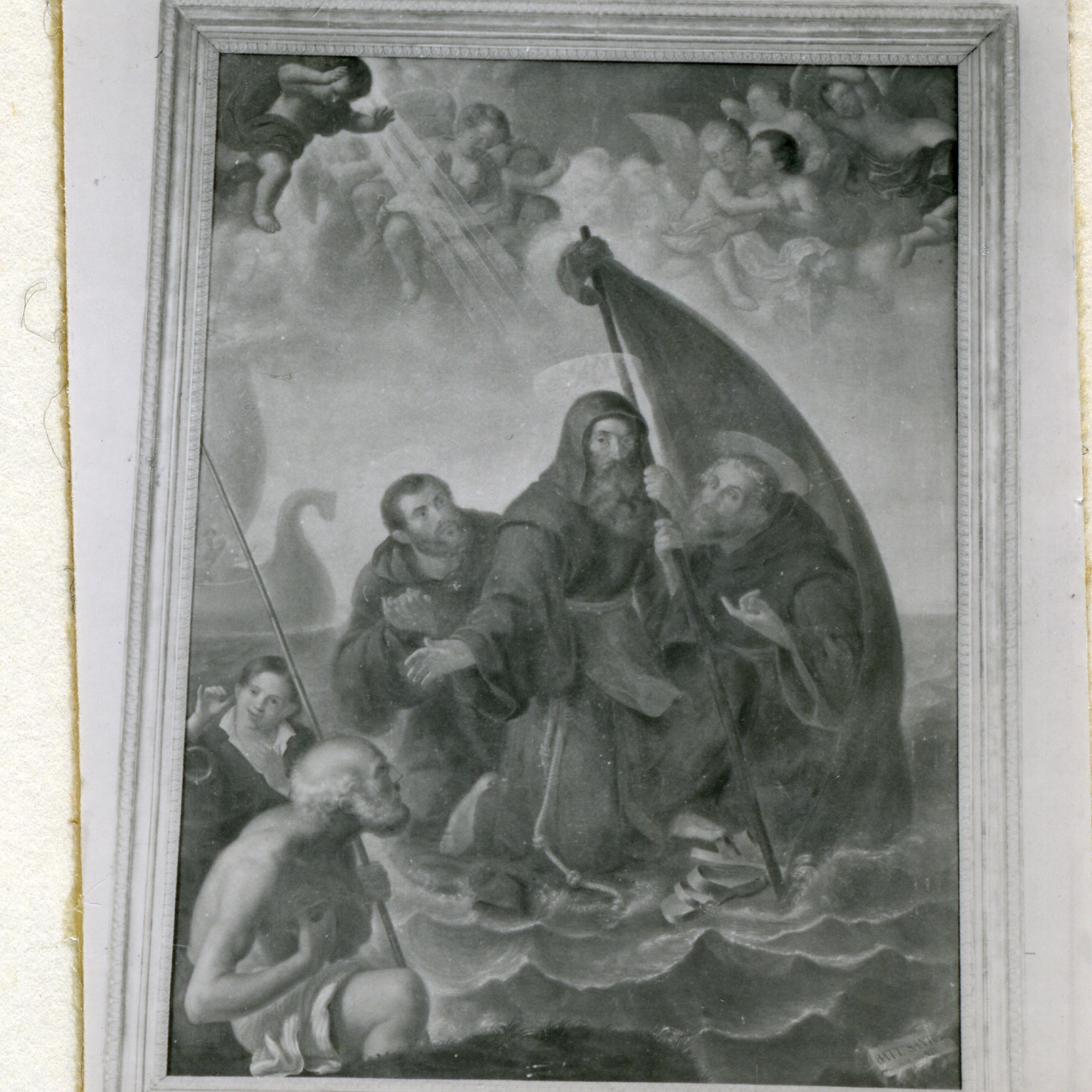 miracolo di San Francesco di Paola alla corte del re di Francia (dipinto) di Santoro Giovanni Battista (sec. XIX)