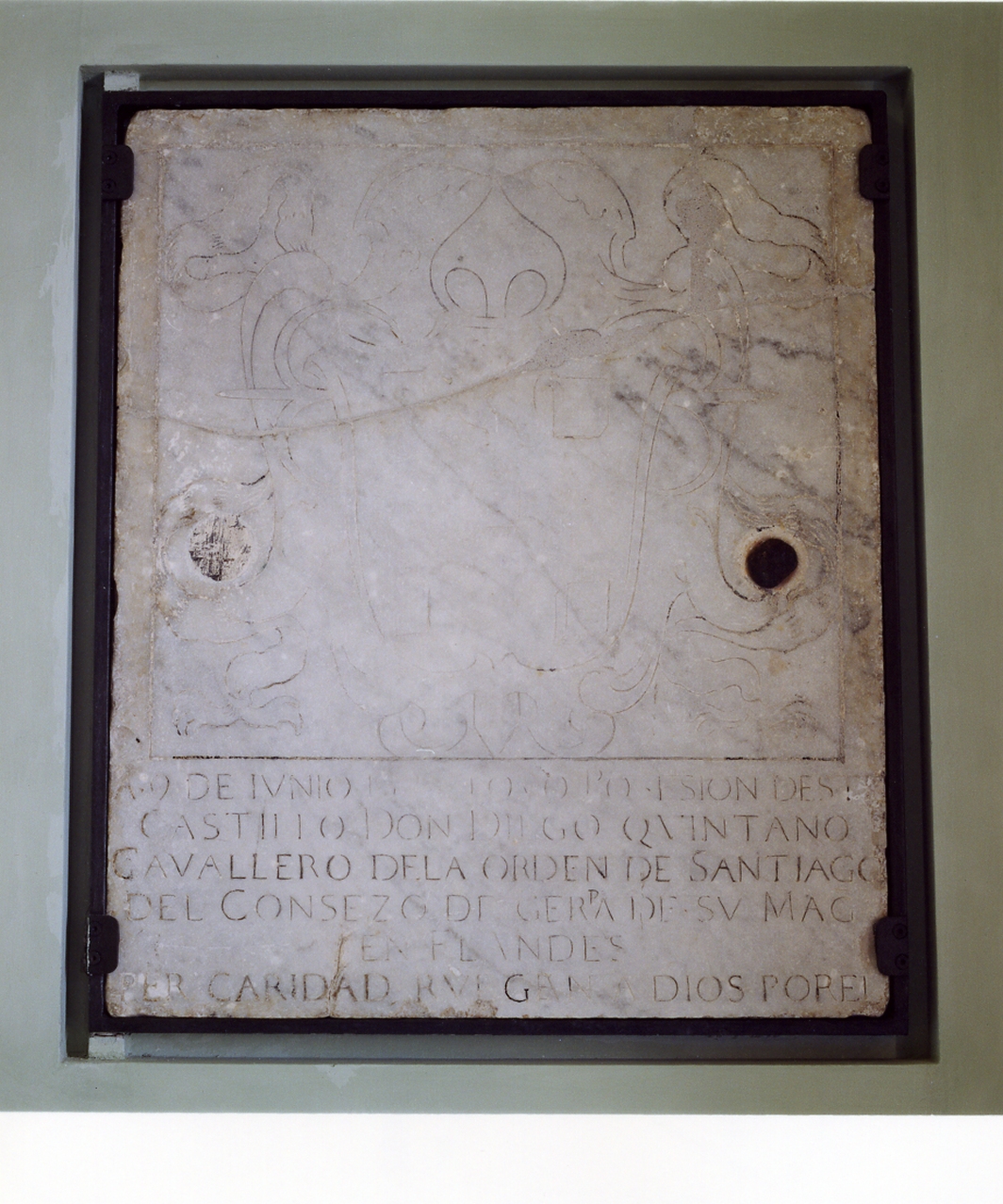 lapide commemorativa - bottega napoletana (metà sec. XVII)