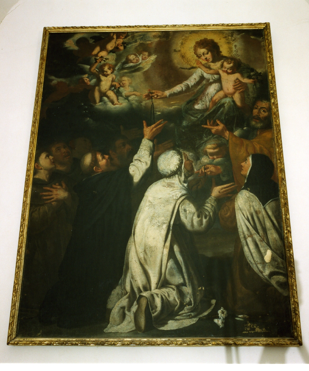 Madonna del Rosario con San Domenico e Santa Caterina da Siena (dipinto) - ambito napoletano (metà sec. XVII)