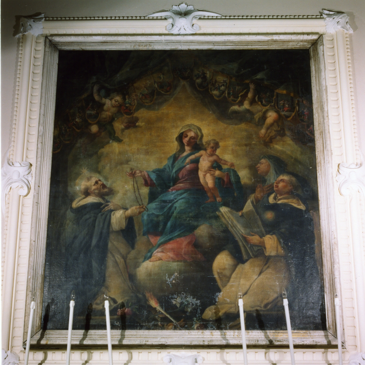 Madonna del Rosario con San Domenico e Santa Caterina da Siena (dipinto) - ambito napoletano (prima metà sec. XVIII)