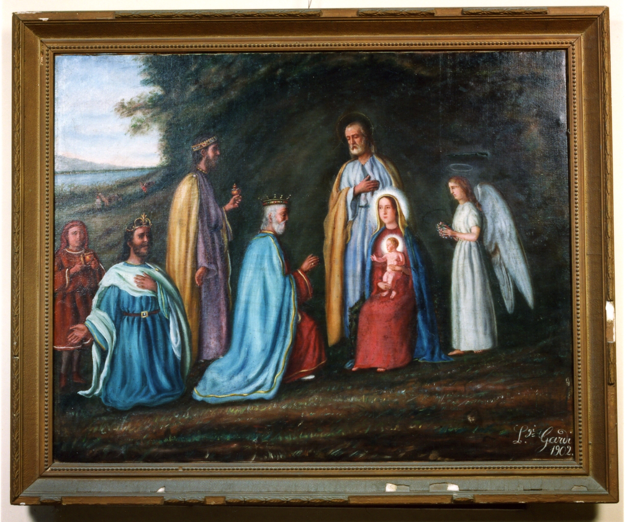 adorazione dei Re Magi (dipinto) di Gardi L (sec. XX)
