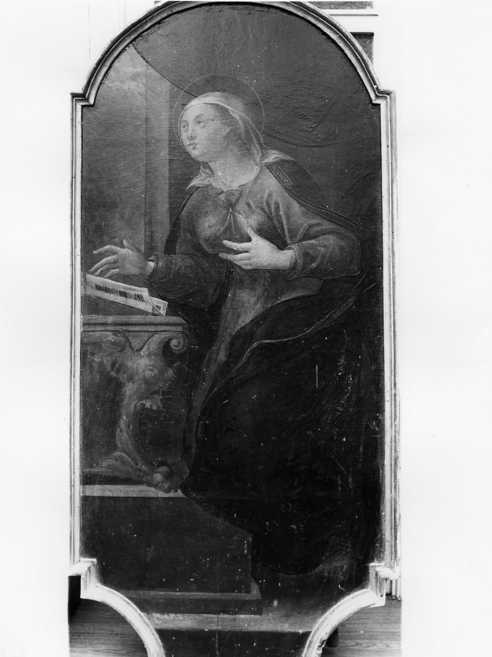 Madonna annunciata (dipinto, elemento d'insieme) di Negrone Pietro detto Zingarello (sec. XVI)