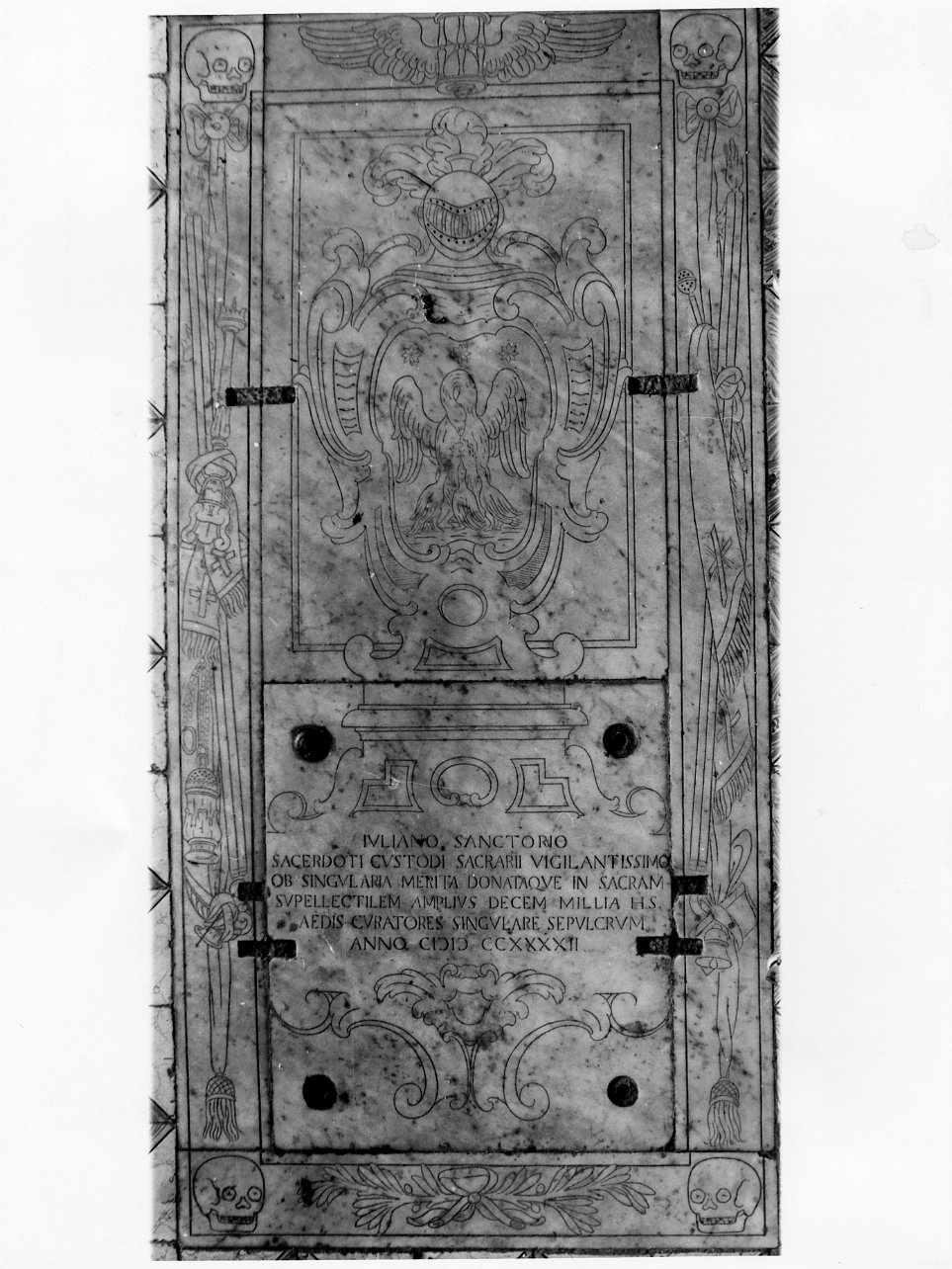 lastra tombale - bottega napoletana (sec. XVIII)