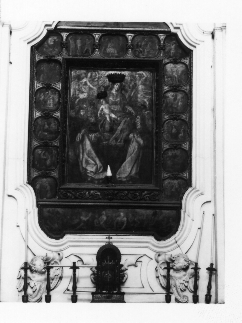 Madonna del Rosario e storie dei misteri (dipinto) - ambito napoletano (seconda metà sec. XVII)