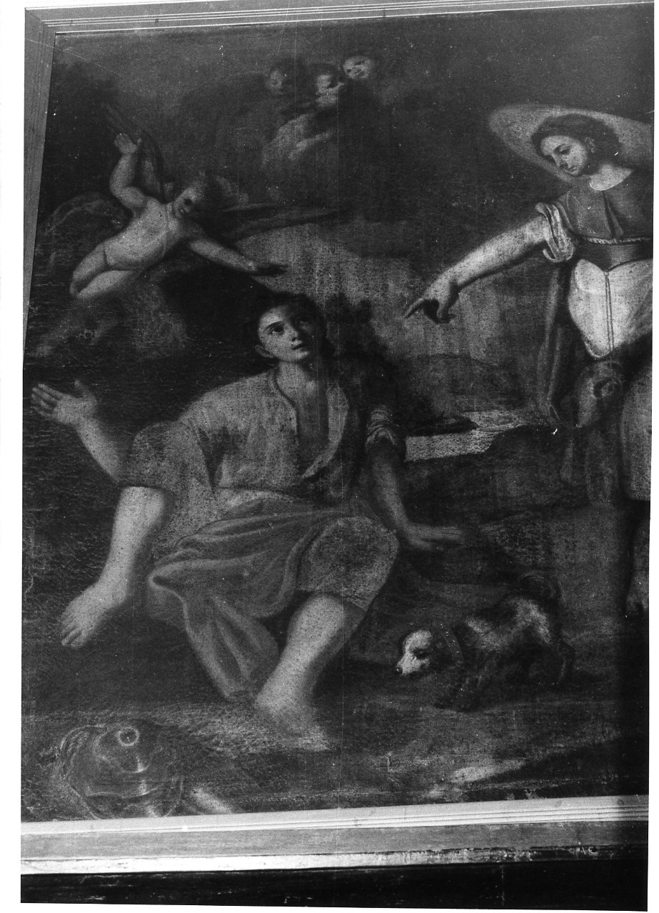 Tobiolo e l'angelo (dipinto) di Solimena Francesco detto Abate Ciccio (maniera) (sec. XVIII)