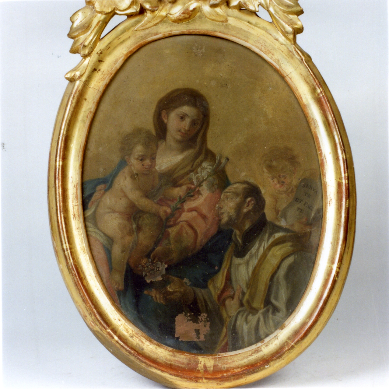 Madonna del Rosario con San Domenico (dipinto) di De Mura Francesco (scuola) (seconda metà sec. XVIII)