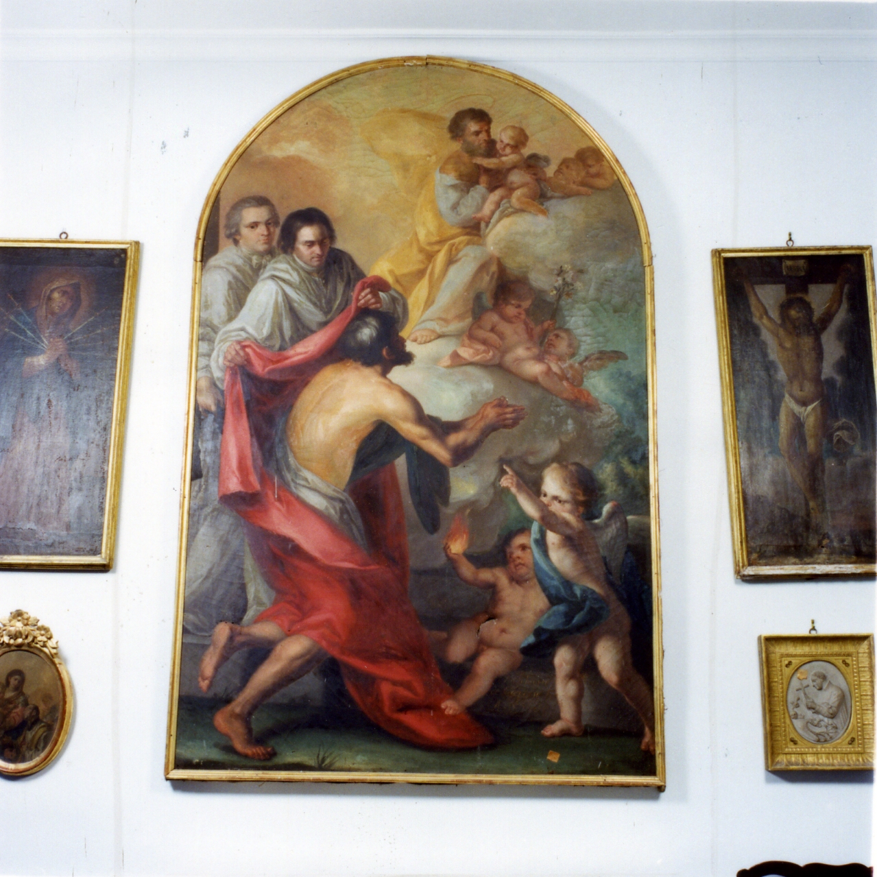 opera di misericordia: vestire gli ignudi (dipinto) di De Gregorio Melchiorre (sec. XVIII)
