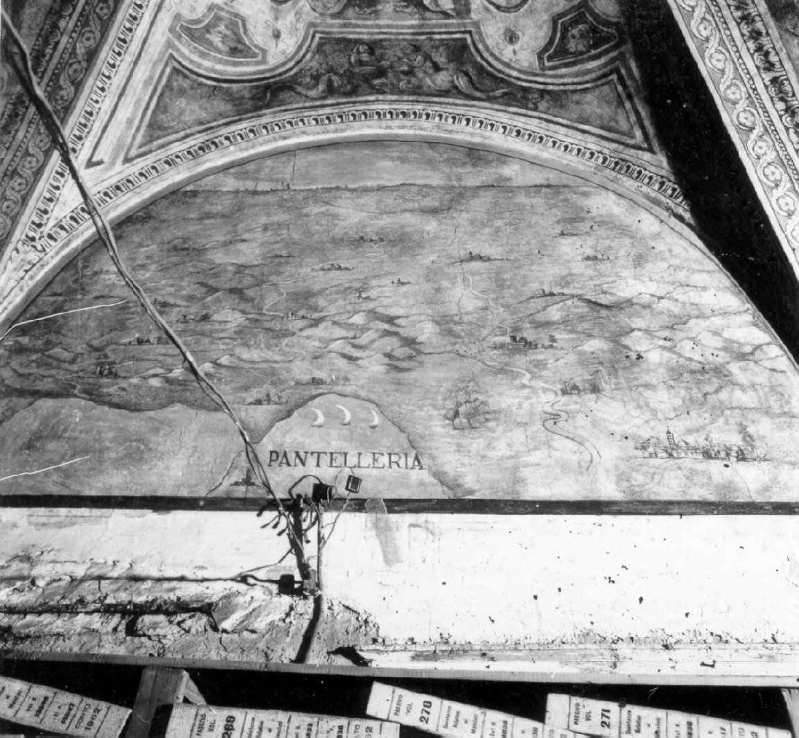 veduta dell'isola di pantelleria (dipinto, elemento d'insieme) di Rodriguez Luigi (e aiuti) (primo quarto sec. XVII)