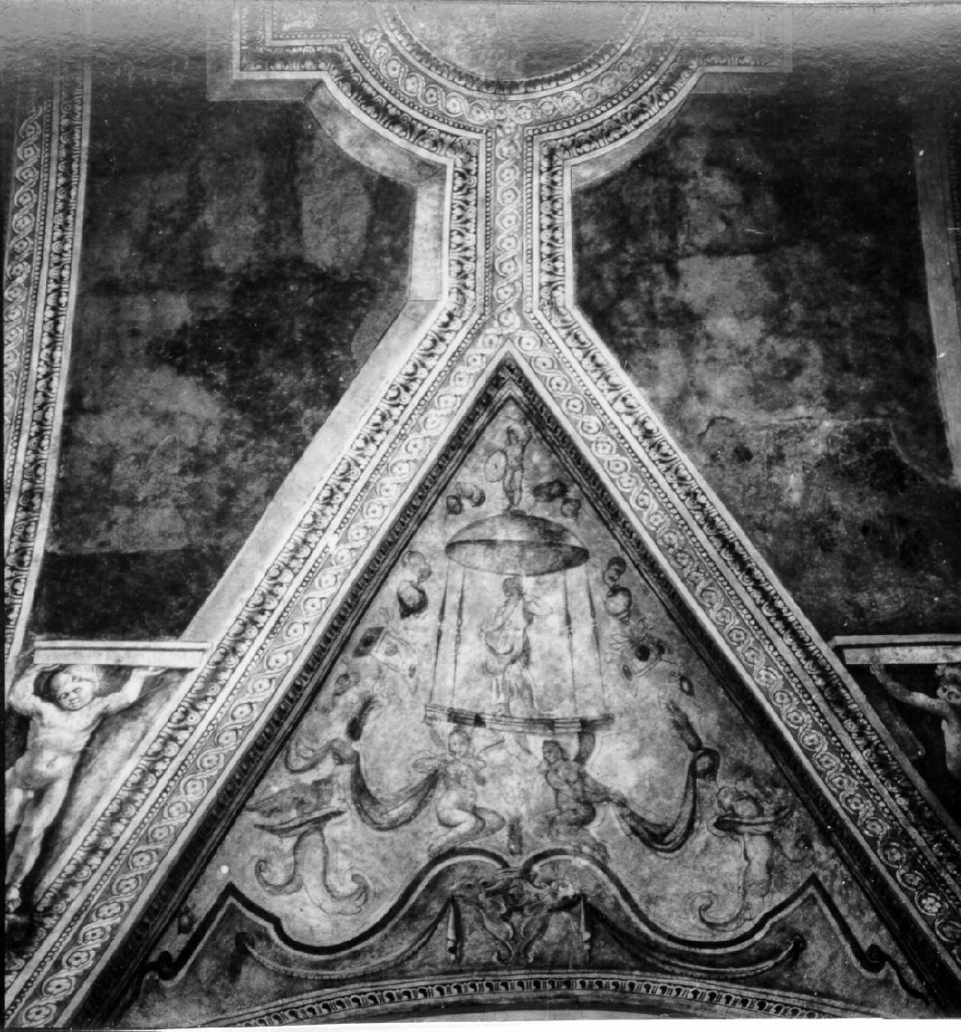 figure allegoriche femminili (dipinto, elemento d'insieme) di Rodriguez Luigi (e aiuti) (primo quarto sec. XVII)