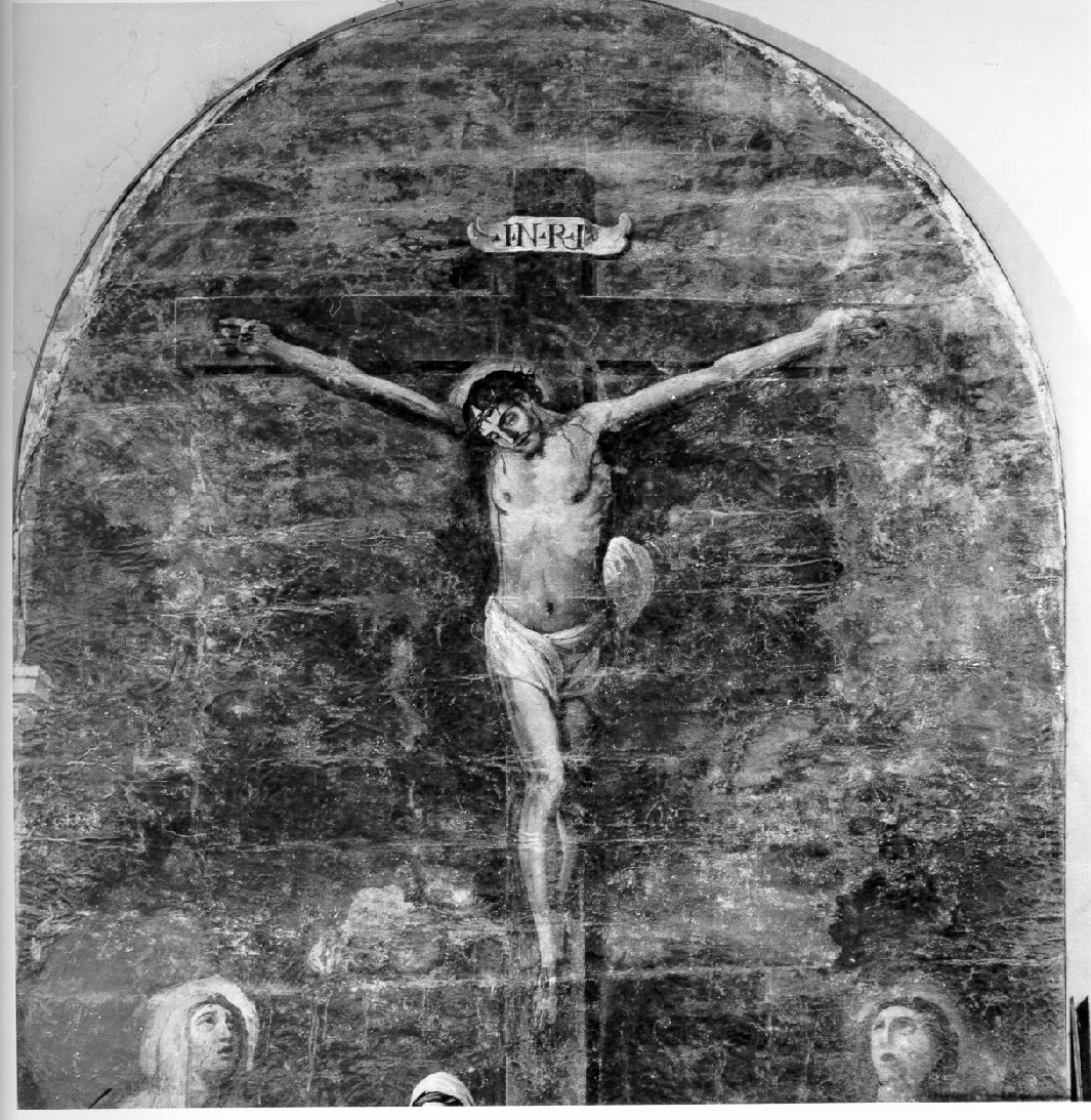 crocifissione di Cristo con San Francesco d'Assisi (dipinto) - ambito napoletano (metà sec. XVIII)