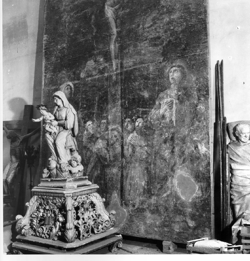 crocifissione di Cristo con San Francesco d'Assisi (dipinto) - ambito napoletano (metà sec. XVIII)
