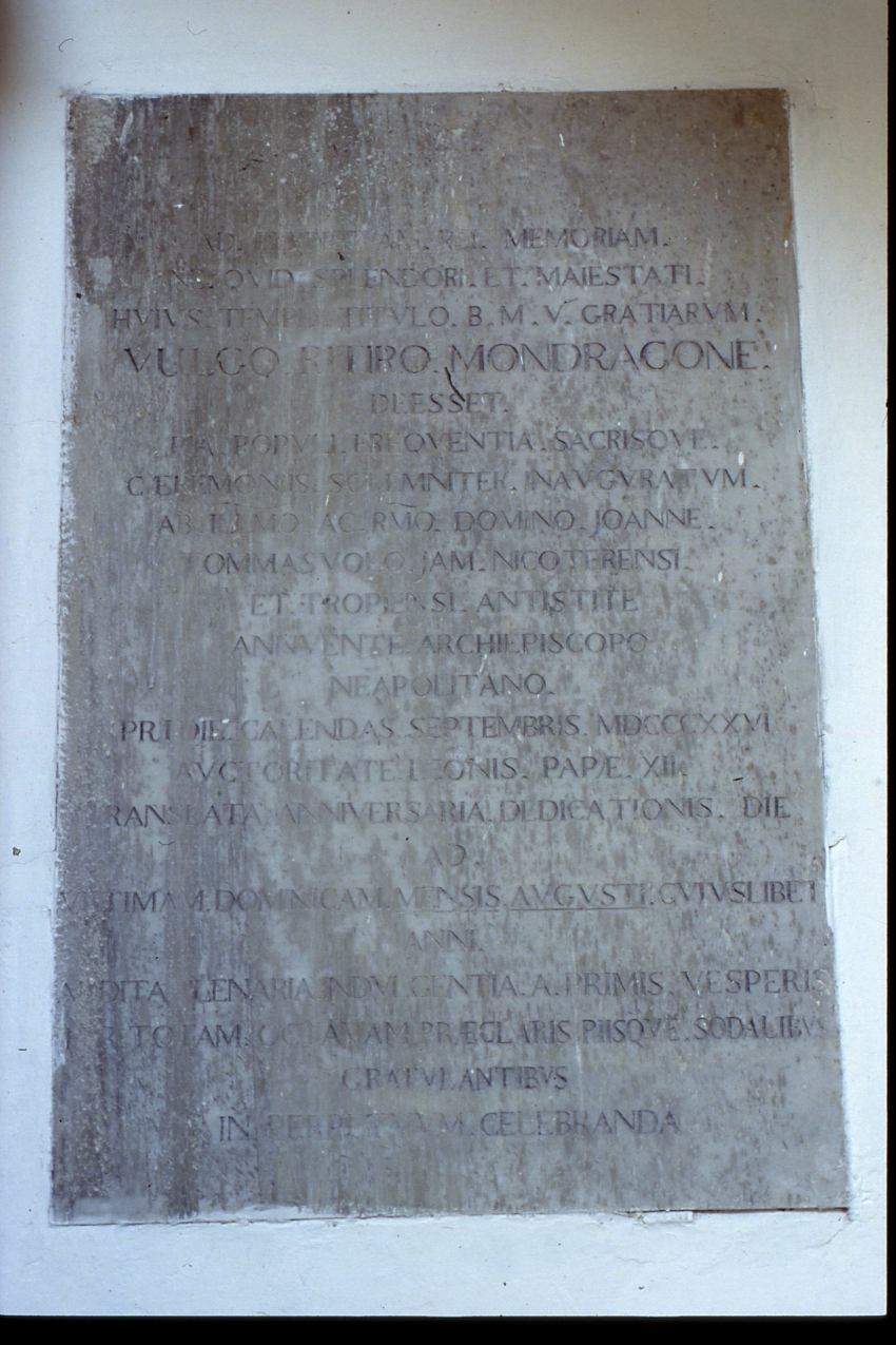 lapide commemorativa - bottega napoletana (sec. XIX)