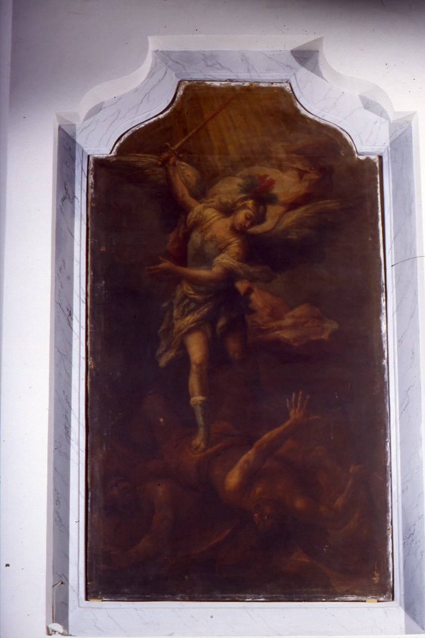 San Michele Arcangelo combatte Satana (dipinto) di Cenatiempo Gerolamo (secondo quarto sec. XVIII)