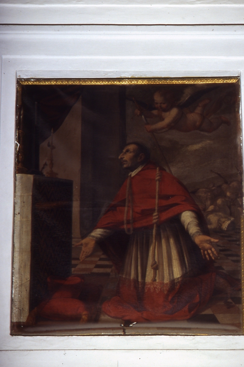 San Carlo Borromeo in preghiera (dipinto, elemento d'insieme) di De Bellis Antonio (sec. XVII)