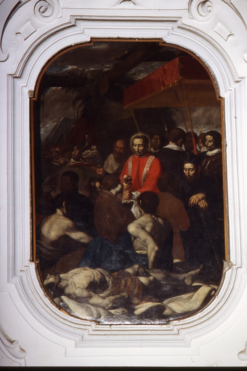 San Carlo Borromeo comunica gli appestati (dipinto, elemento d'insieme) di De Bellis Antonio (sec. XVII)