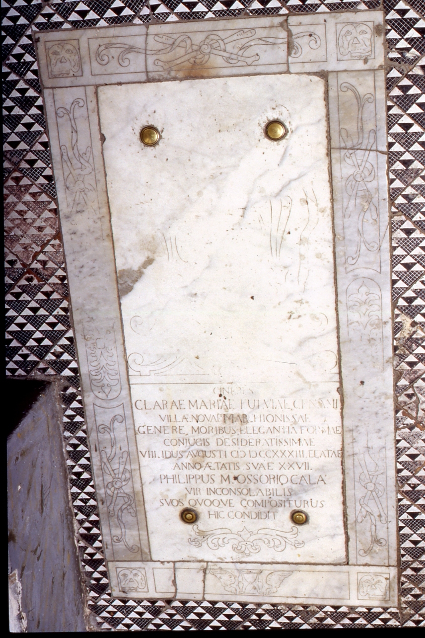 lapide tombale - bottega napoletana (sec. XVIII)