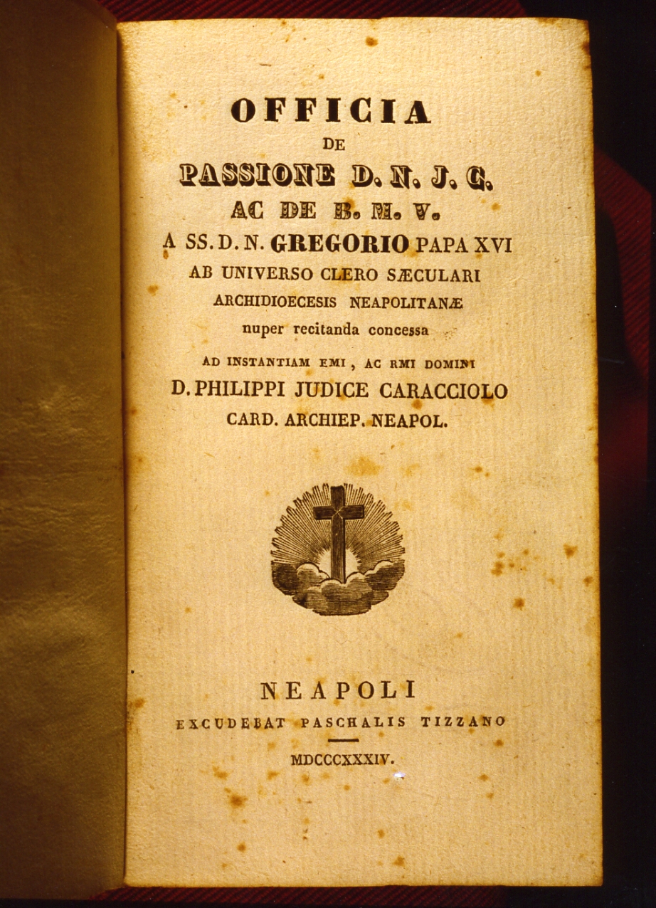 copertina - bottega napoletana (secondo quarto sec. XIX)