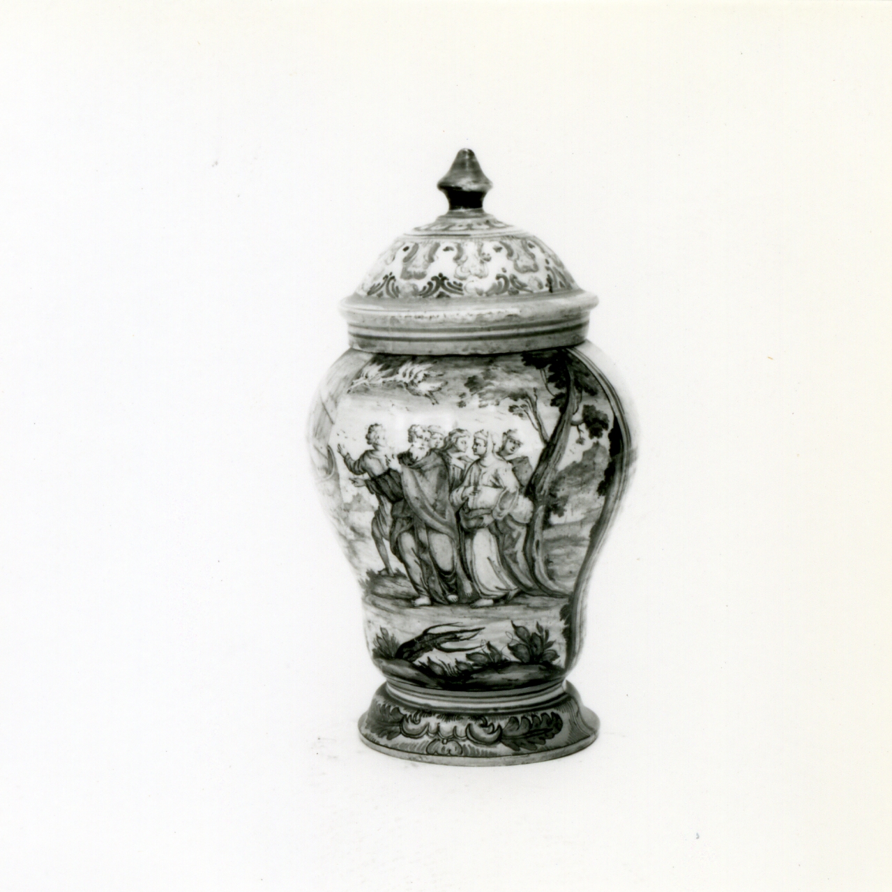 Noè e gli animali entrano nell'arca (vaso da farmacia) di Massa Donato (e aiuti) (metà sec. XVIII)