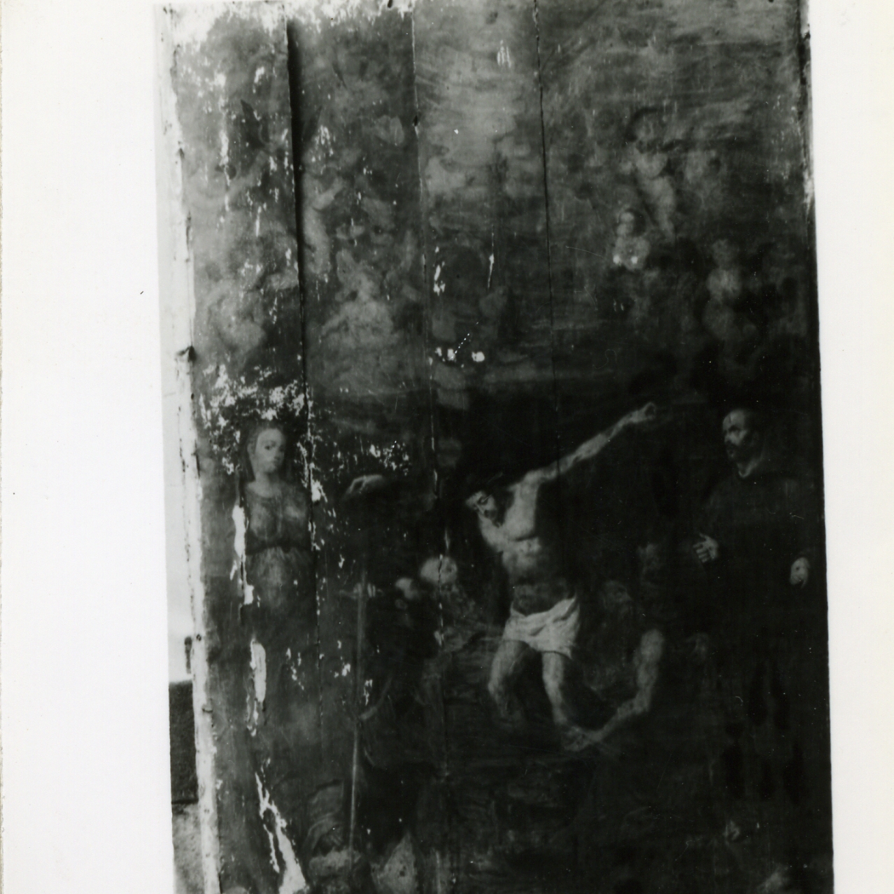 Cristo crocifisso e santi (dipinto) - ambito napoletano (fine sec. XVI)