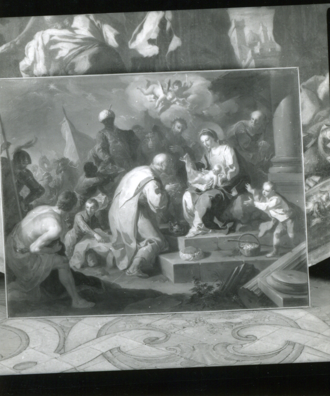 adorazione dei Re Magi (dipinto) di Rossi Giovan Battista (sec. XVIII)