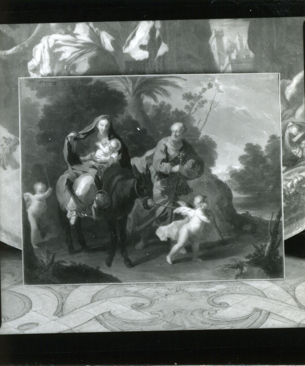 fuga in Egitto (dipinto) di Rossi Giovan Battista (sec. XVIII)