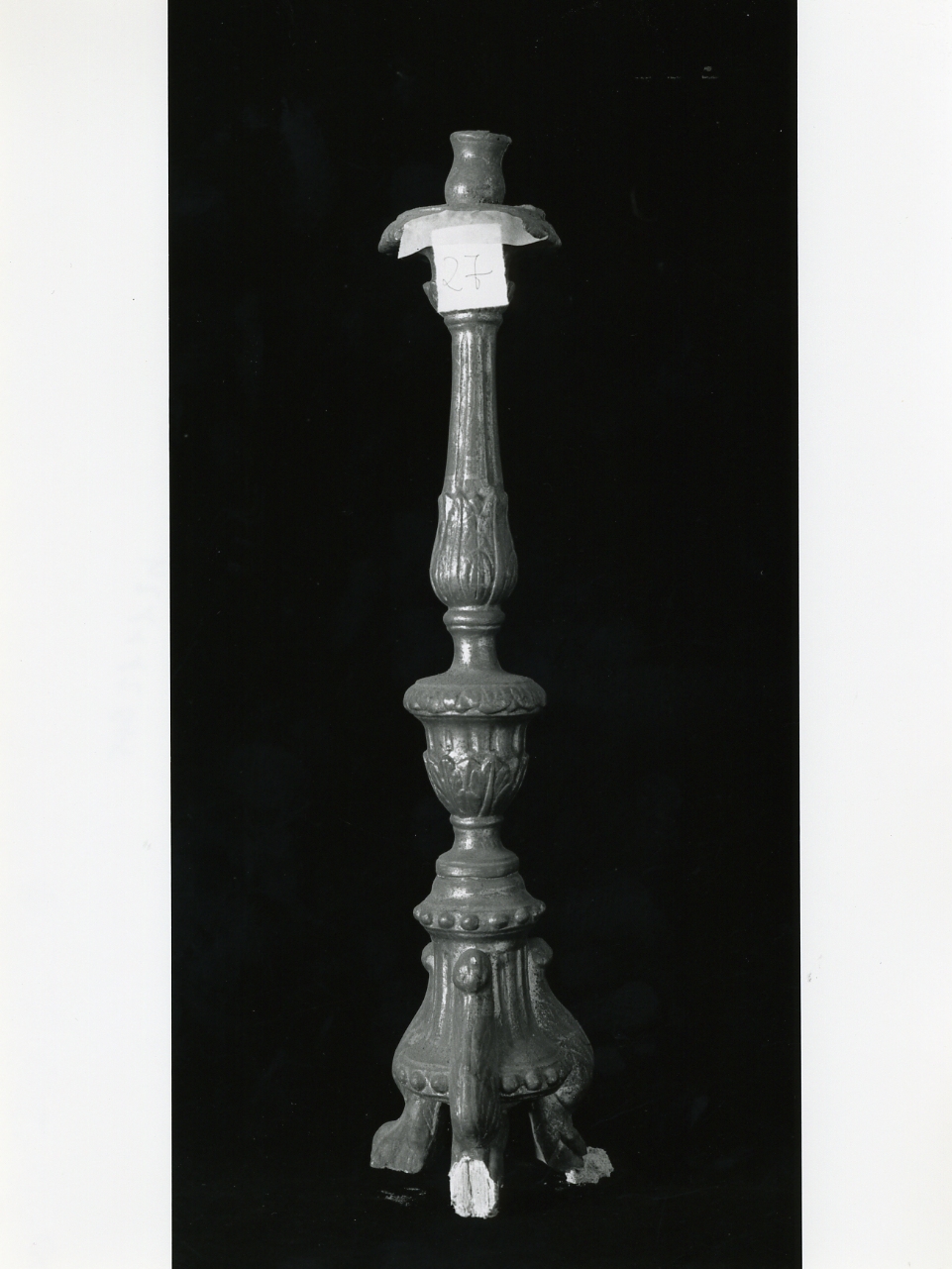 candeliere d'altare, serie - bottega napoletana (metà sec. XIX)