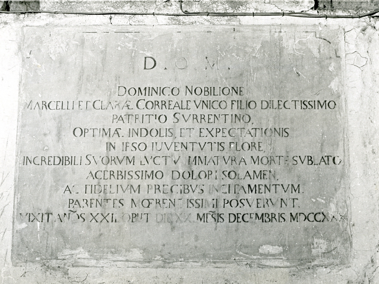 lapide celebrativa - bottega napoletana (sec. XVIII)