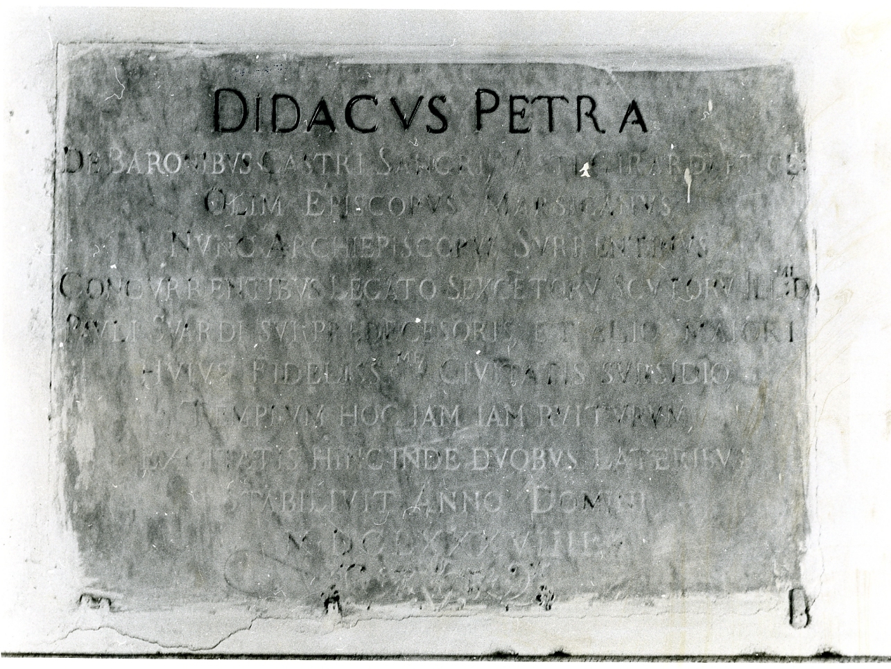 lapide commemorativa - bottega napoletana (sec. XVII)