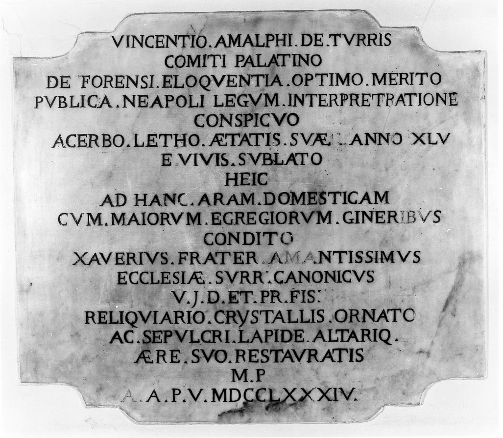 lapide commemorativa - bottega napoletana (sec. XVIII)