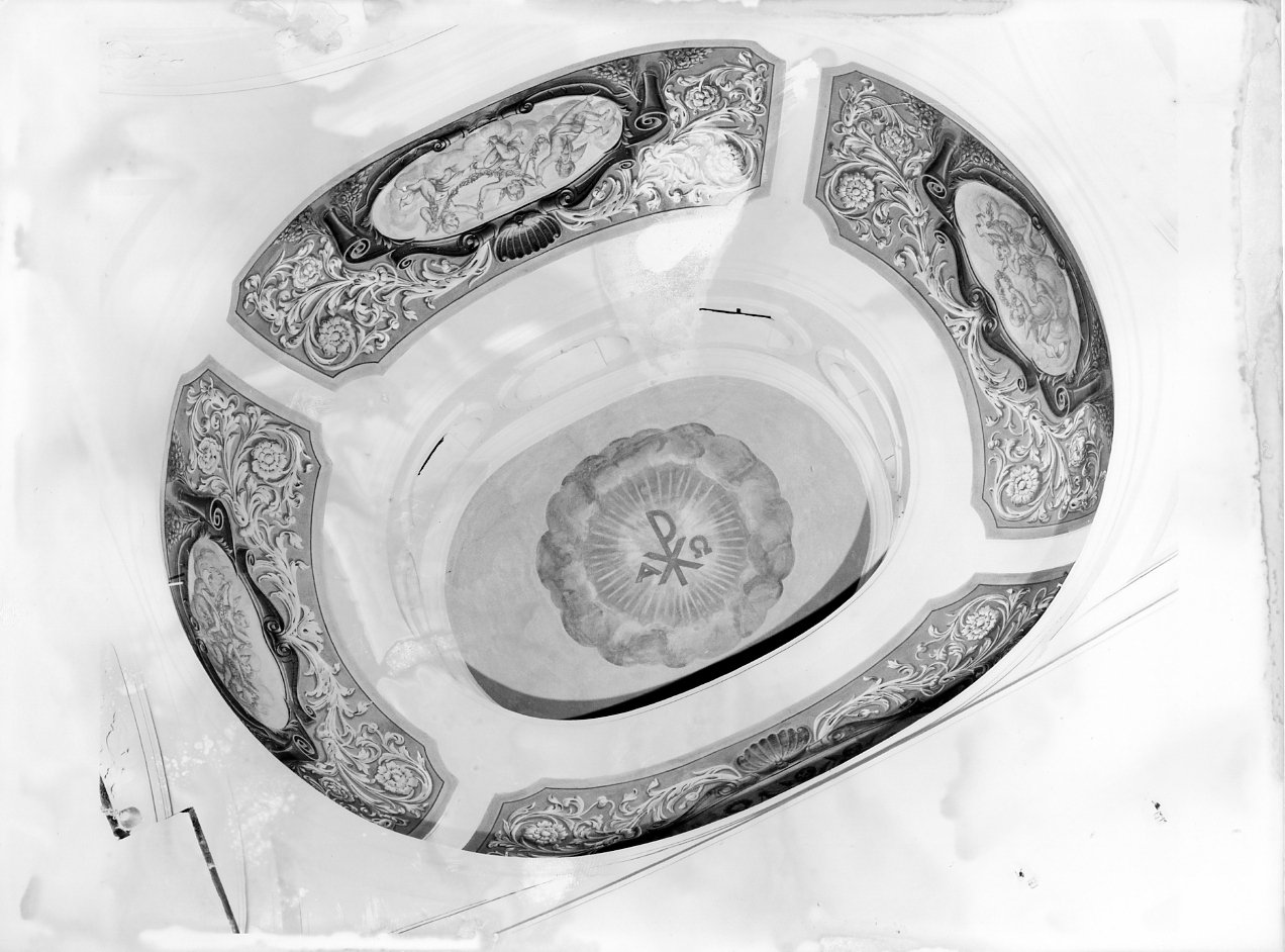 cherubini e motivi decorativi fitomorfi (dipinto) - ambito napoletano (prima metà sec. XX)