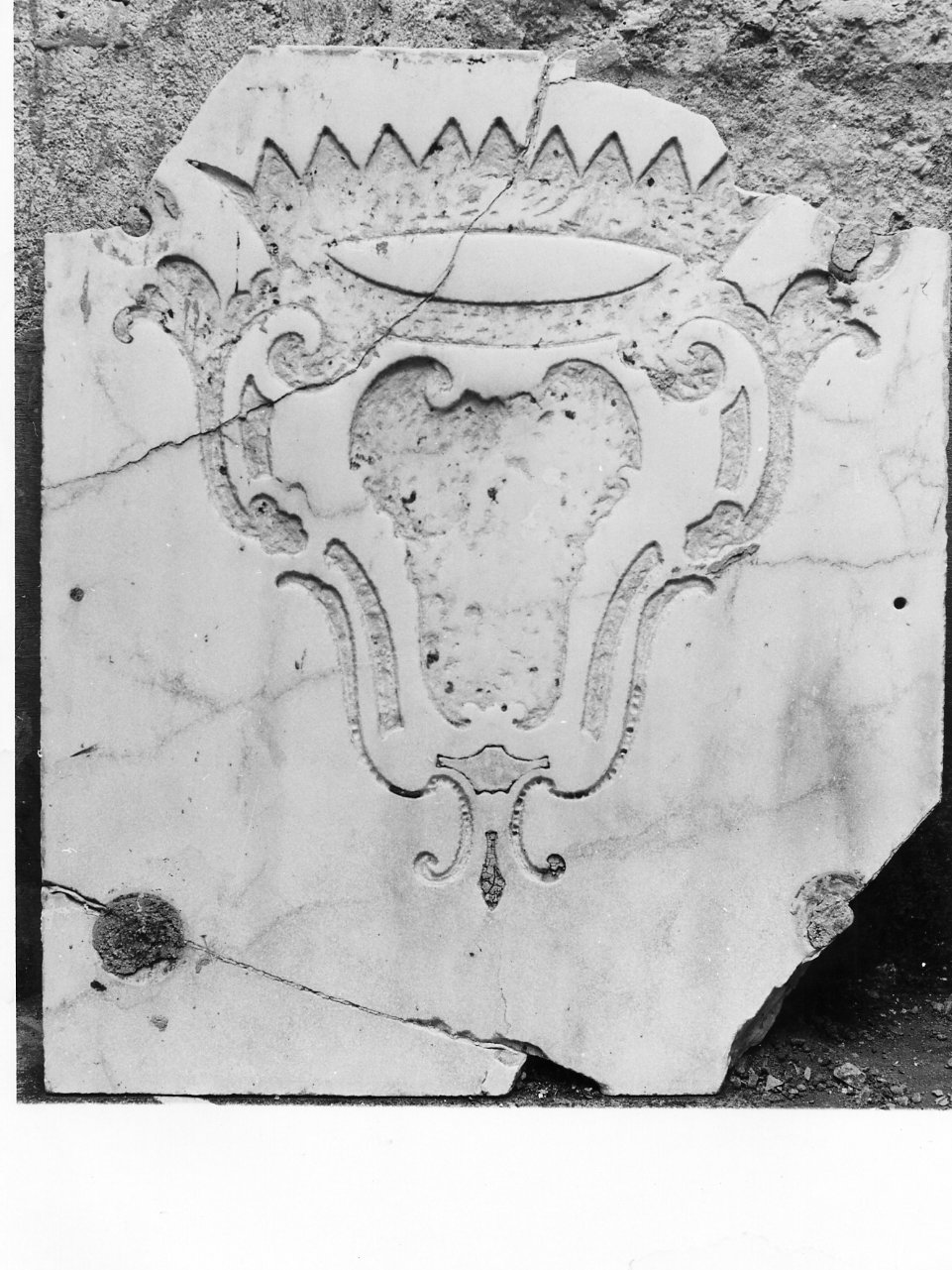 lastra, frammento - bottega napoletana (seconda metà sec. XVIII)