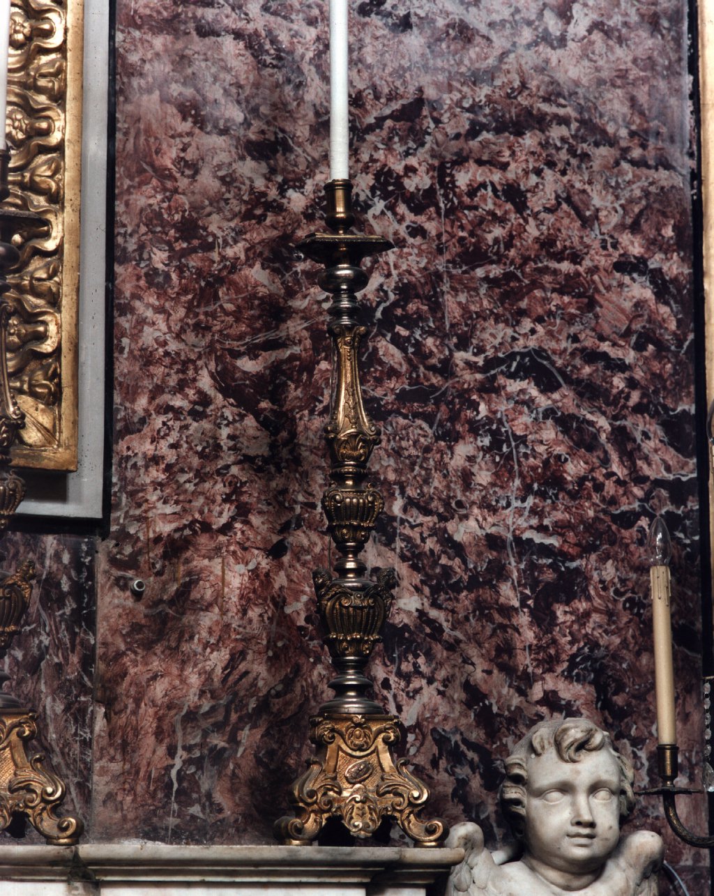 candeliere d'altare, serie - bottega napoletana (sec. XVIII)