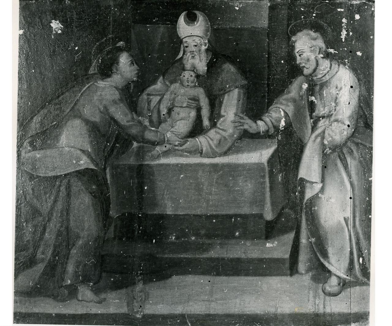 presentazione di Gesù al tempio (scomparto di polittico, elemento d'insieme) di D'Errico Teodoro (scuola) (fine sec. XVI)