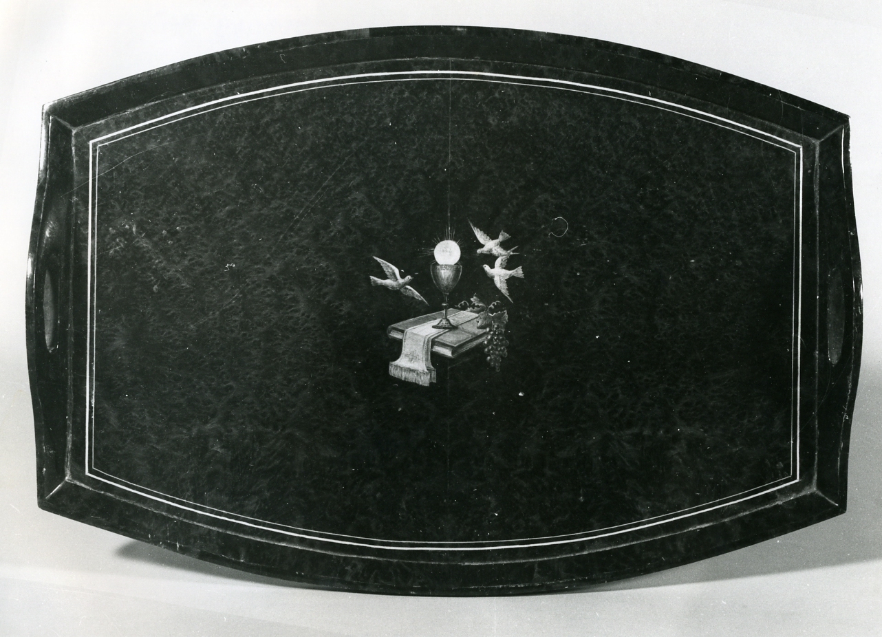 vassoio con manici - bottega napoletana (fine/inizio secc. XIX/ XX)