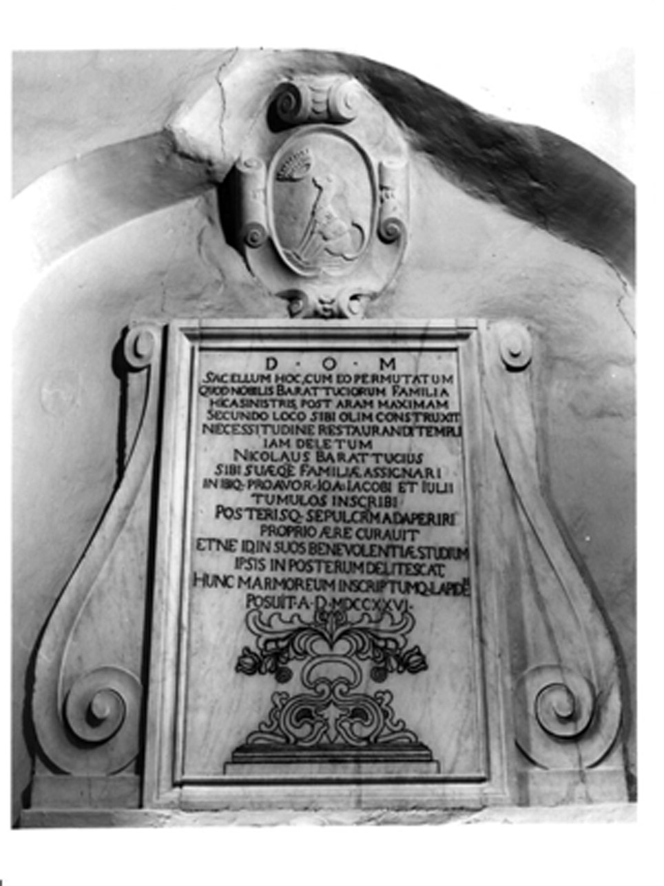 lapide commemorativa - bottega napoletana (sec. XVIII)