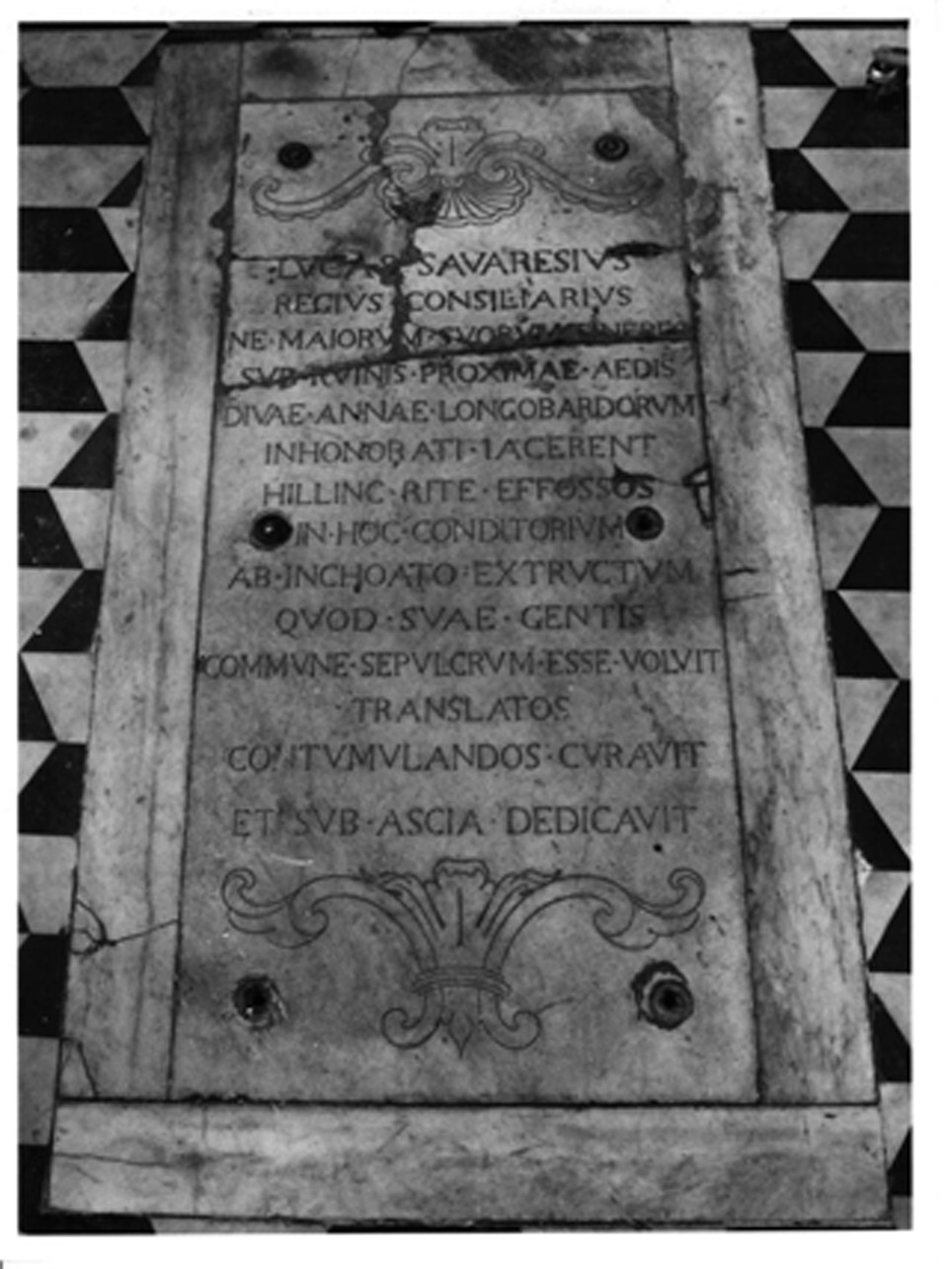 LASTRA TOMBALE - ambito napoletano (Seconda metà sec. XVIII)