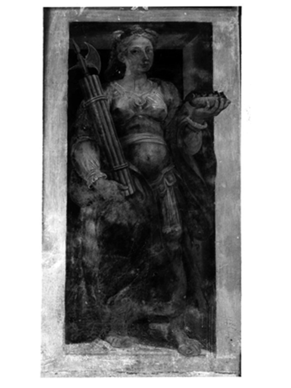 figure allegoriche femminili (dipinto, ciclo) di Rodriguez Luigi (fine sec. XVI)