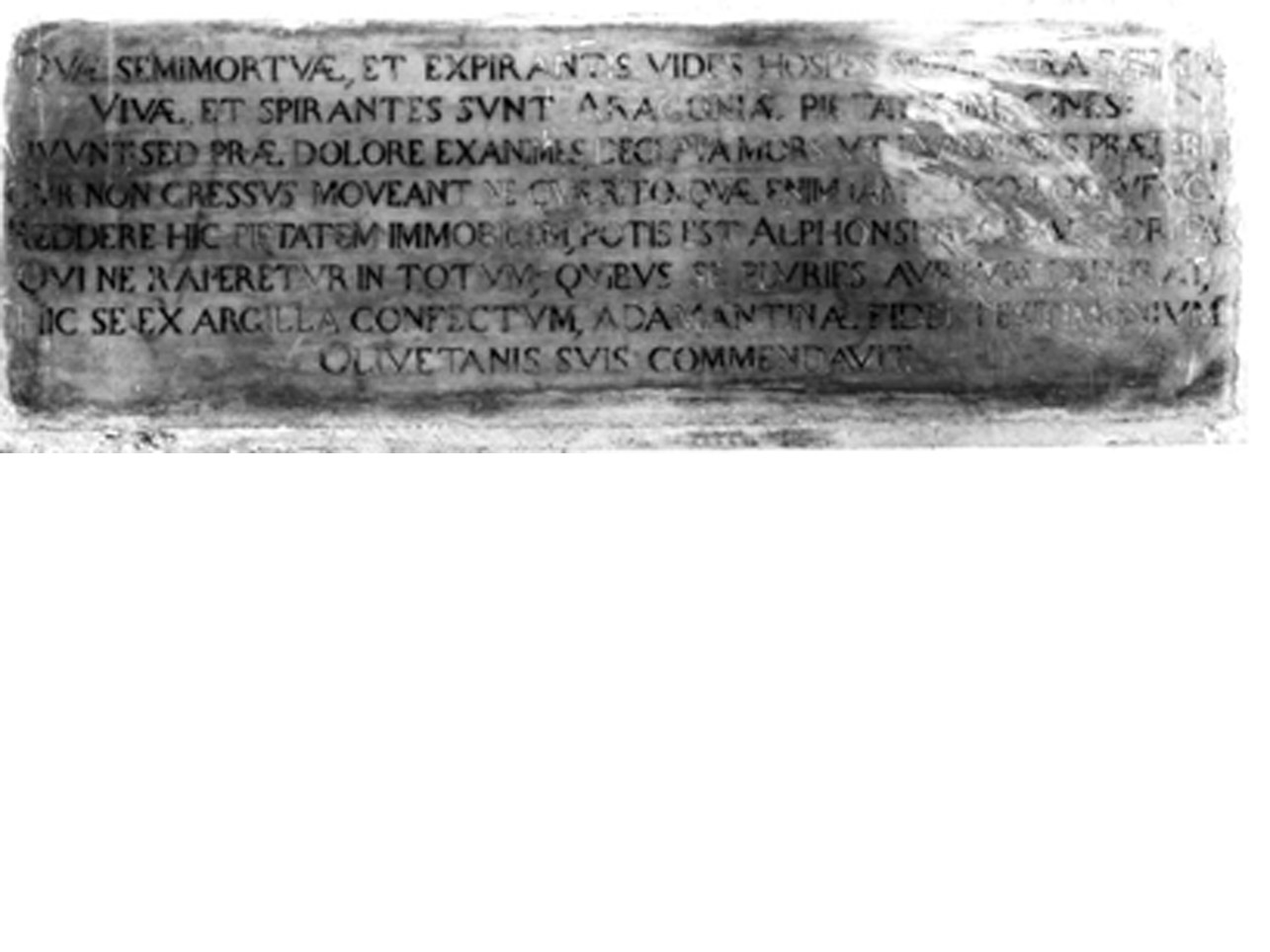 lapide commemorativa - bottega napoletana (ultimo quarto sec. XVI)