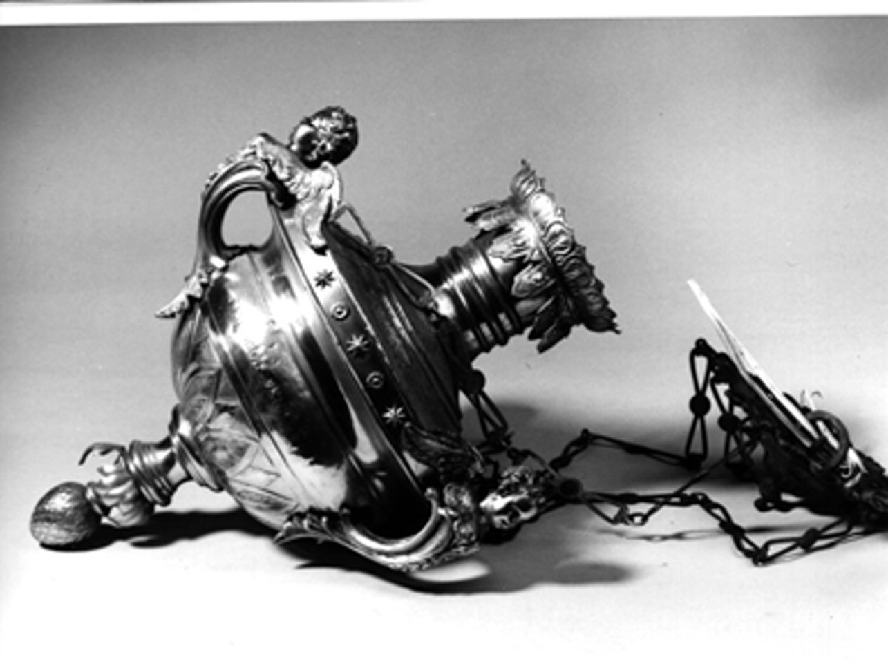 LAMPADA PENSILE, SERIE - manifattura napoletana (FINE sec. XIX)