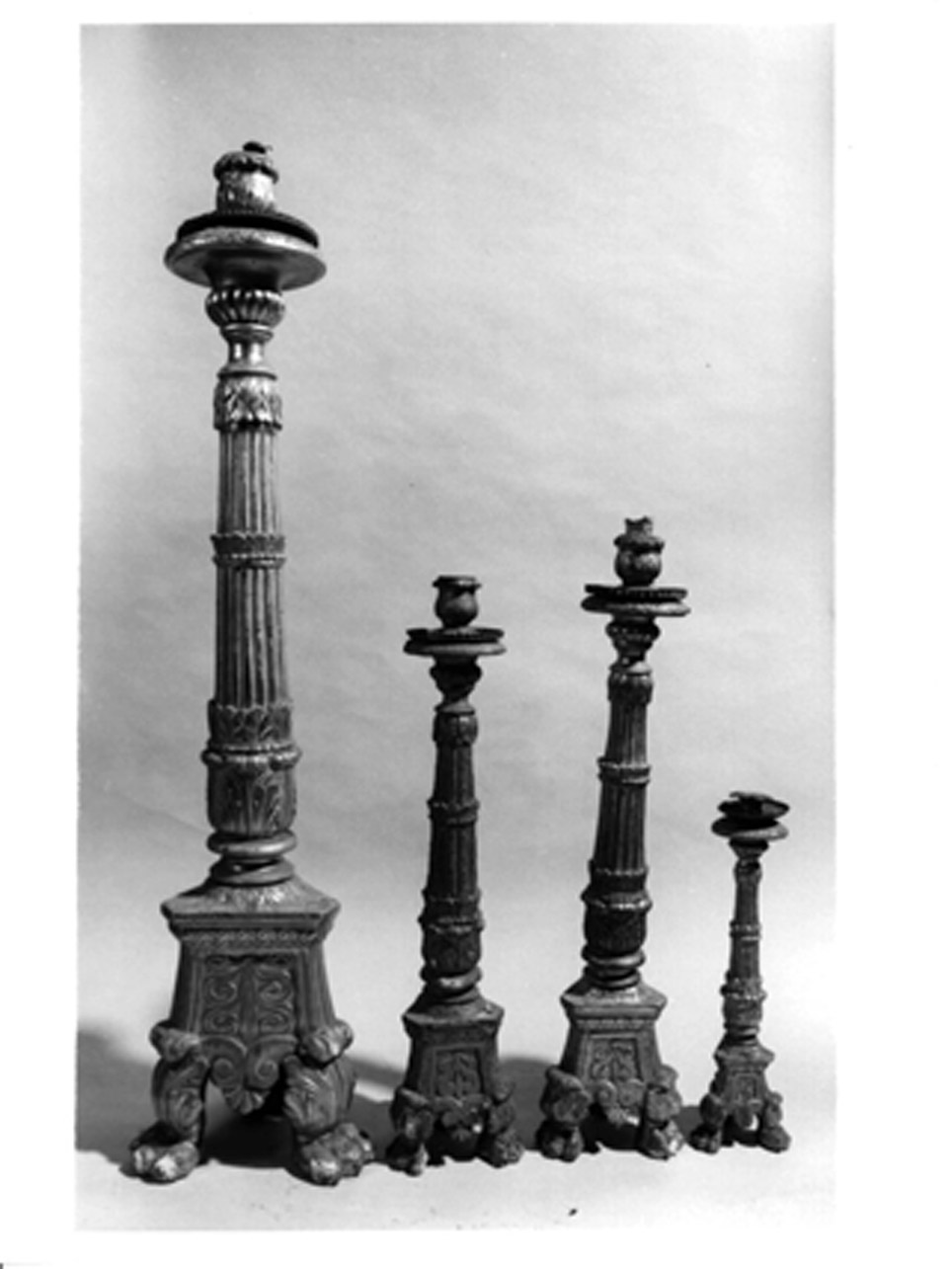 CANDELABRO D'ALTARE, SERIE - manifattura napoletana (Metà sec. XIX)