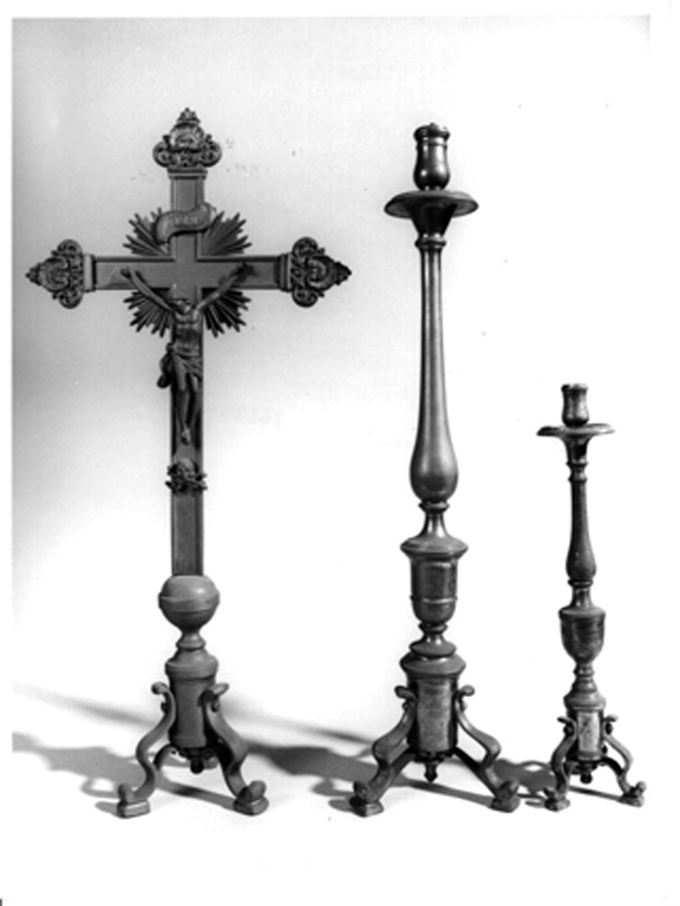 candeliere d'altare, serie - bottega napoletana (fine sec. XIX)