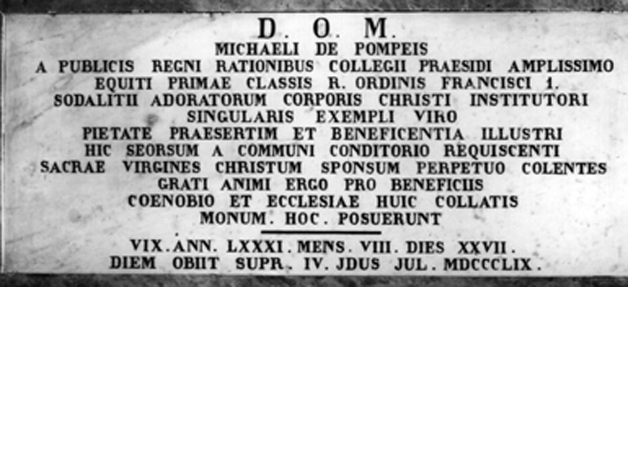 lapide tombale - bottega napoletana (sec. XIX)