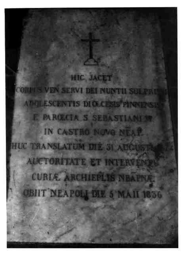 lapide - sepolcrale - ambito napoletano (Metà sec. XIX)