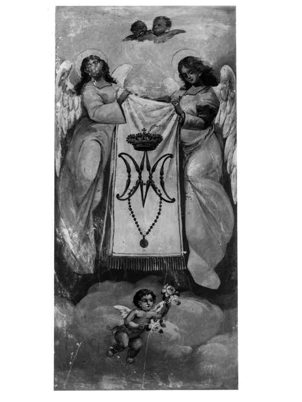 angeli con simboli mariani (dipinto) - ambito napoletano (inizio sec. XX)