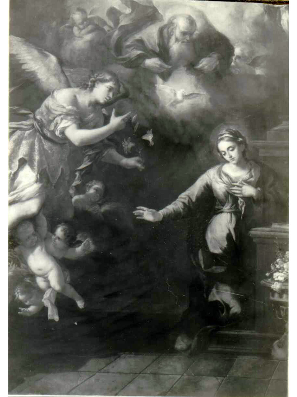 Annunciazione (dipinto) di Malinconico Andrea (sec. XVII)