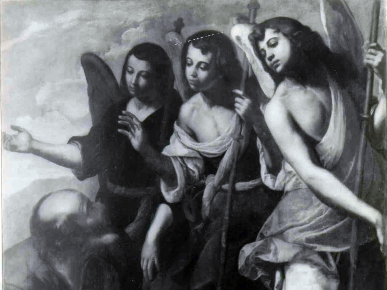 Abramo e i tre angeli (dipinto) di De Rosa Francesco (sec. XVII)