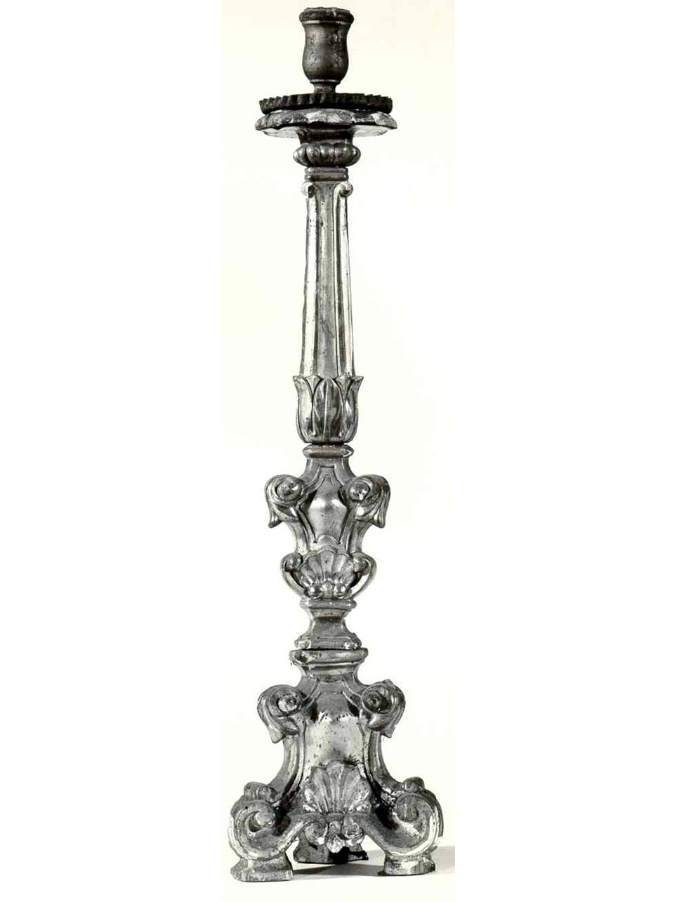 CANDELABRO D'ALTARE - manifattura napoletana (FINE sec. XIX)